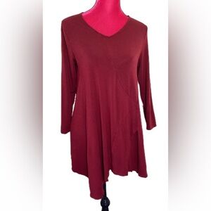 Habitat Layered Asymmetric Tunic Top Maroon Size Small/Medium